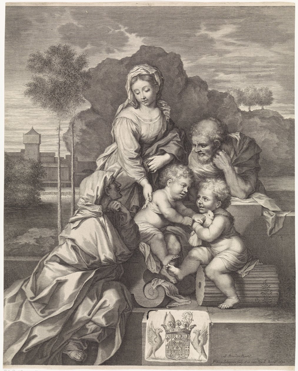 Sacra famiglia con Elisabetta e Giovanni Battista da Pieter van Schuppen