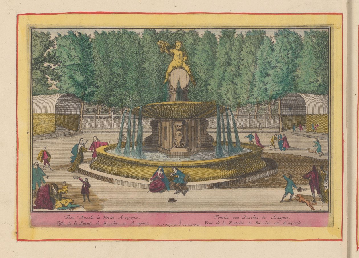 Fontein van Bacchus in de tuinen van het Koninklijk Paleis van Aranjuez da Pieter van den Berge