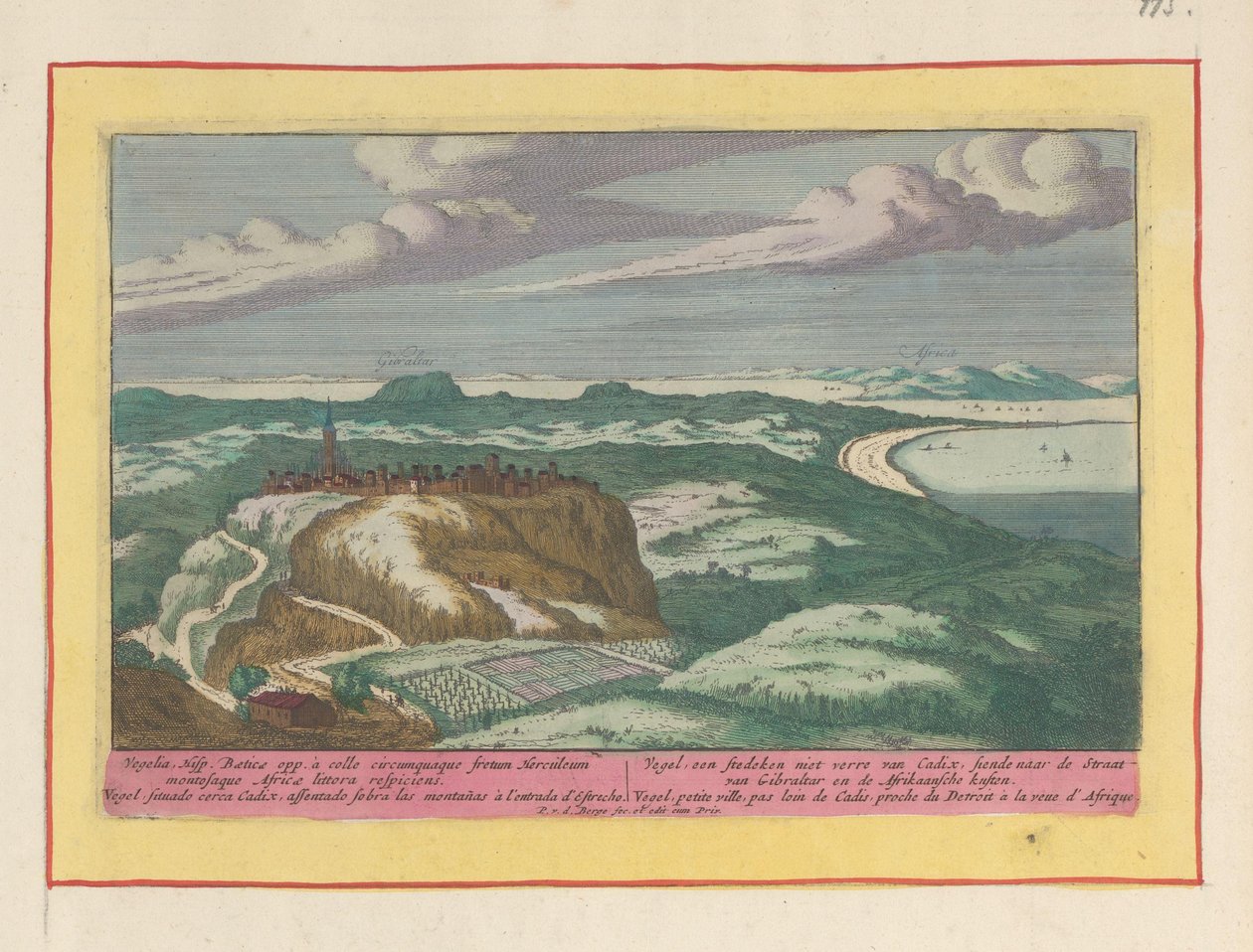 Veduta di Vejer de la Frontera da Pieter van den Berge