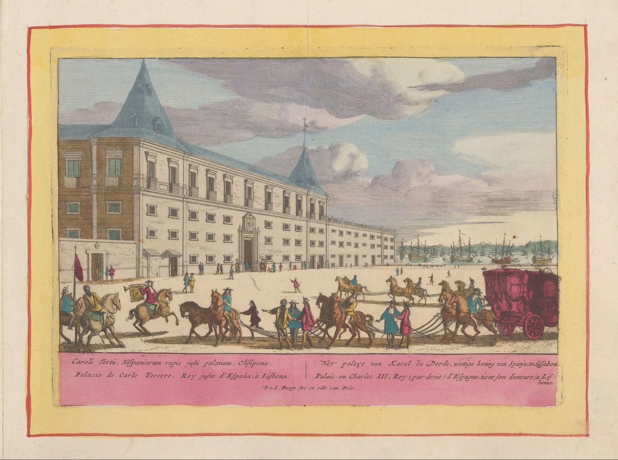 Veduta del palazzo di Carlo VI a Lisbona da Pieter van den Berge