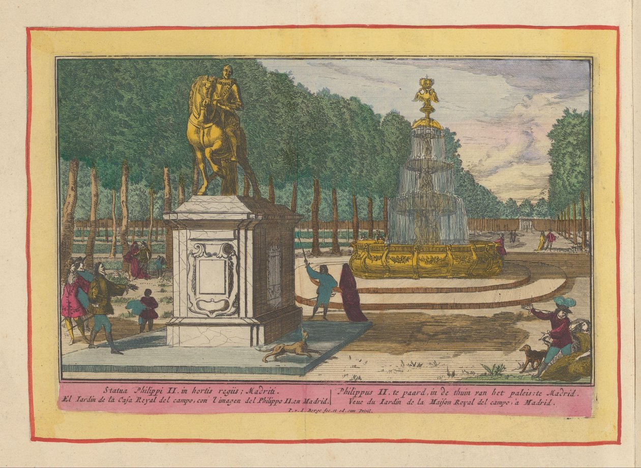Statua equestre di Filippo II nel giardino del palazzo a Madrid da Pieter van den Berge
