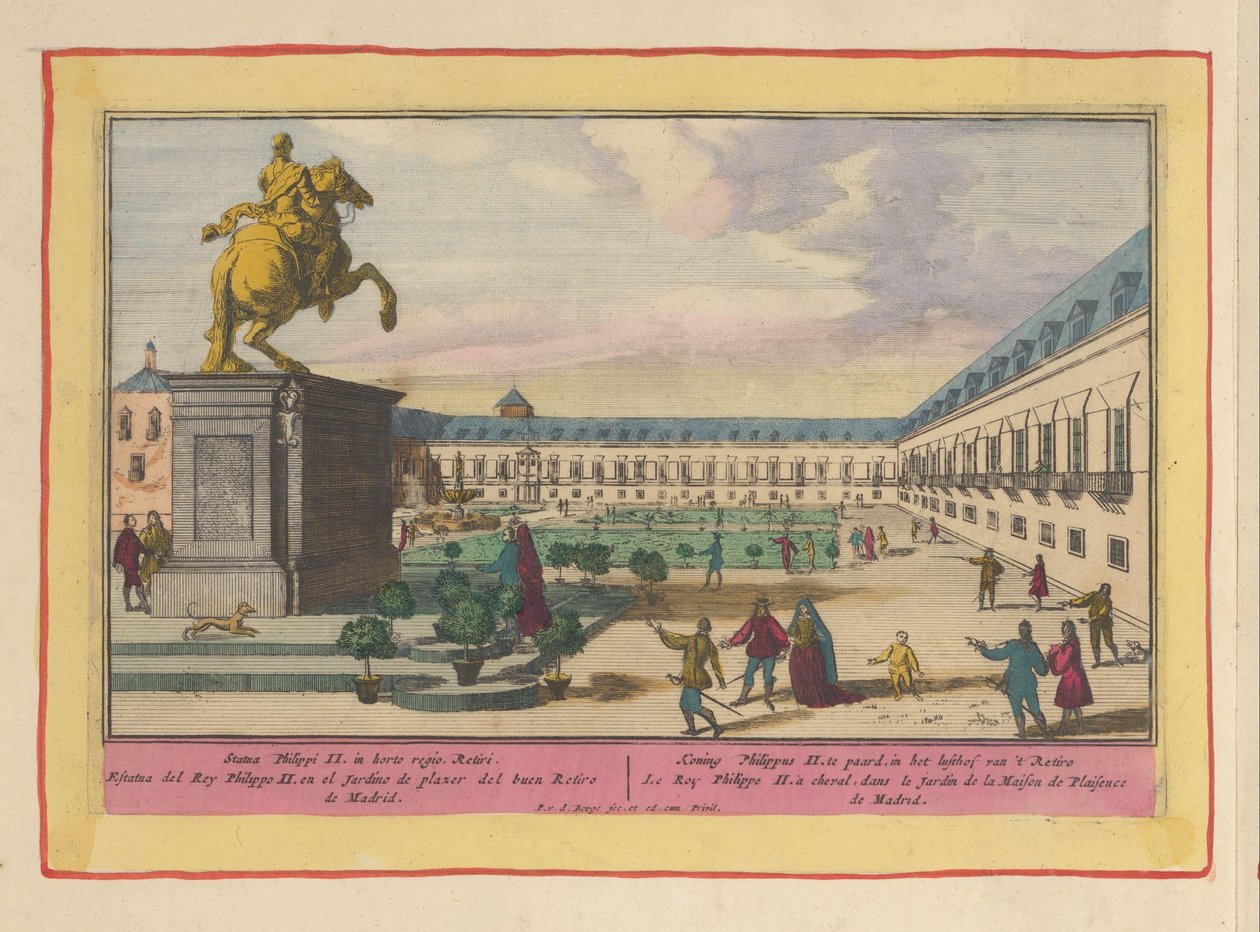 Statua equestre di Filippo II a Madrid (serie Theatrum Hispaniae) da Pieter van den Berge