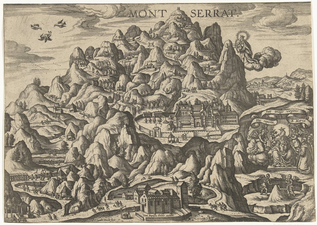 Montserrat, luogo di pellegrinaggio per la Vergine Maria da Pieter van der Borcht (I)