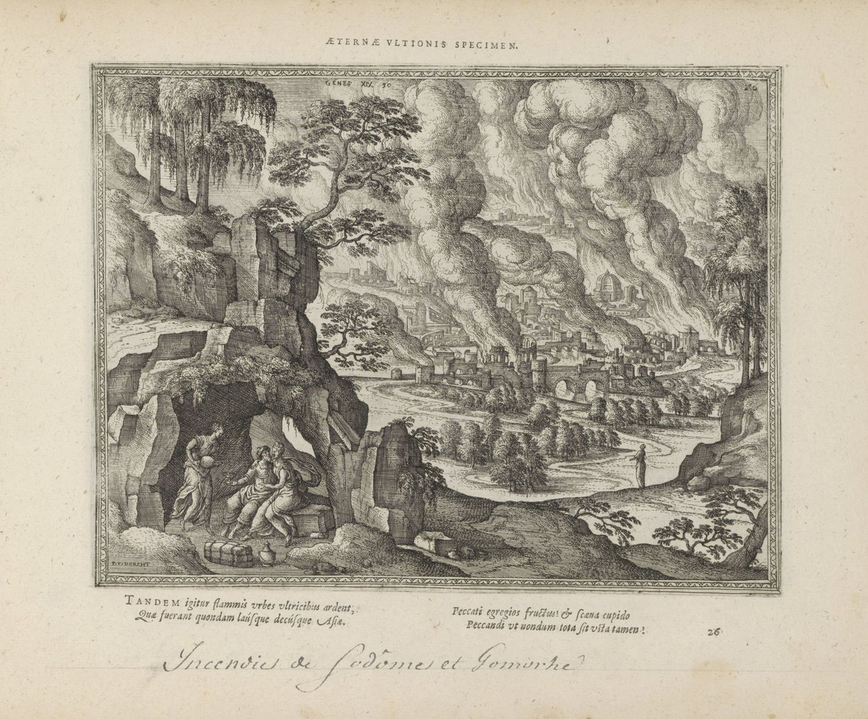 Distruzione di Sodoma e Gomorra / Lot e le sue figlie da Pieter van der Borcht (I)