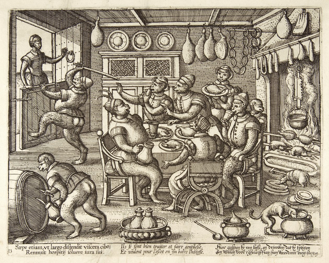 La Cucina Grassa, pub. c. 1585 da Pieter van der Borcht