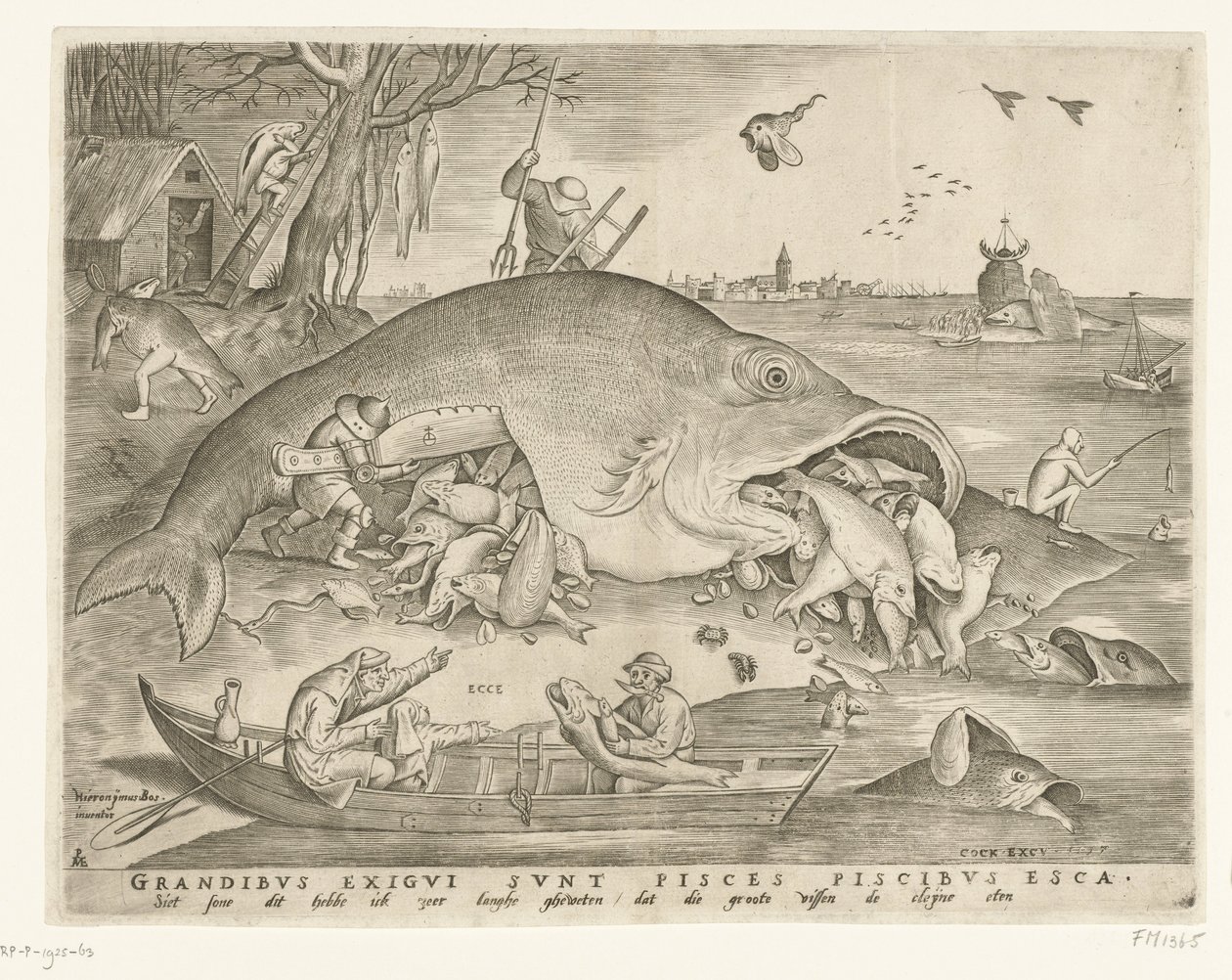 I grandi pesci mangiano i piccoli pesci da Pieter van der Heyden