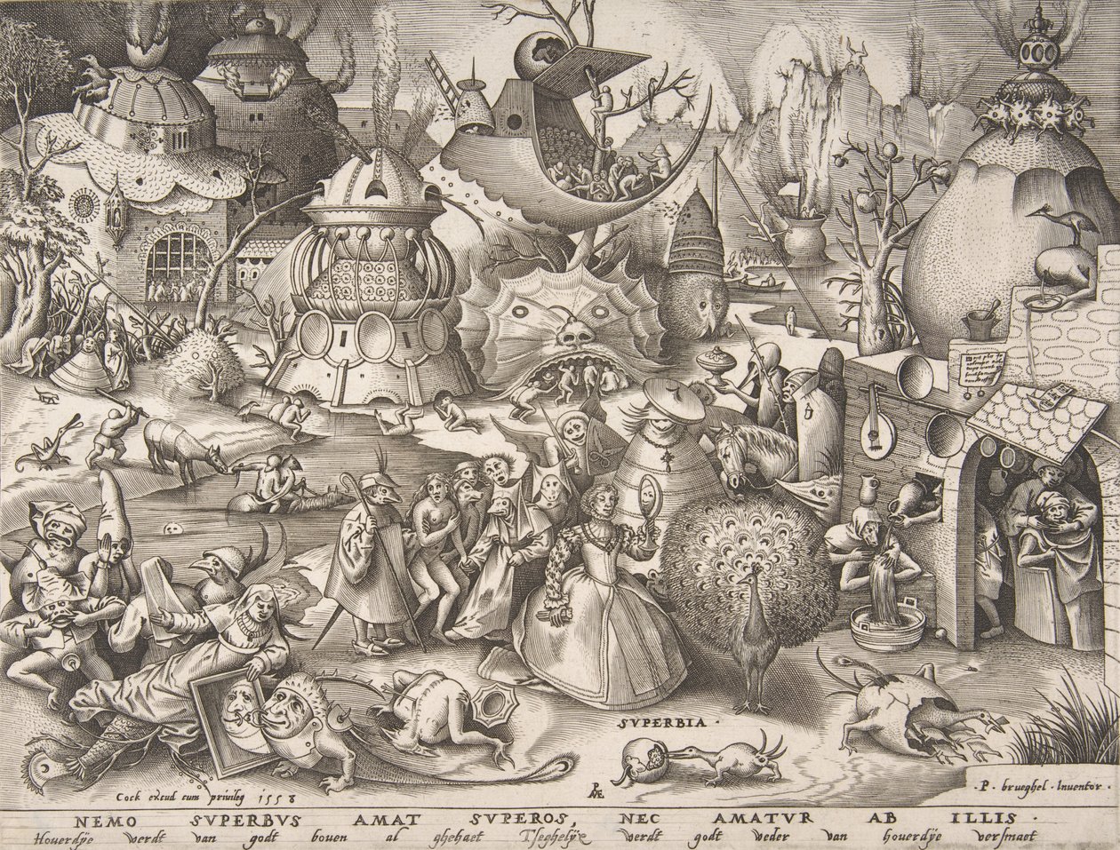 Superbia, dalla serie I sette peccati capitali, 1558 da Pieter van der Heyden