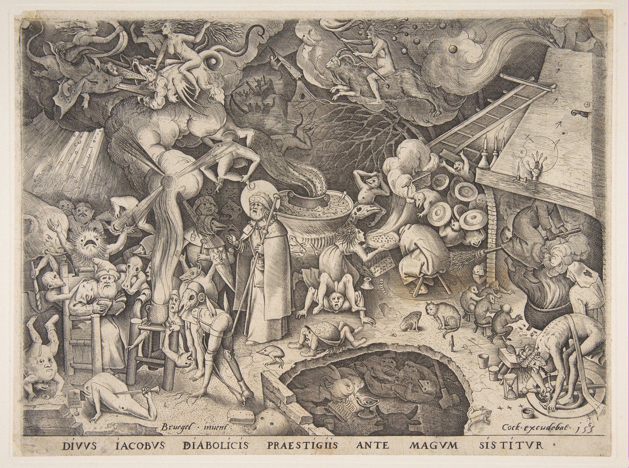 San Giacomo e il mago Ermogene, da La storia del mago Ermogene da Pieter van der Heyden