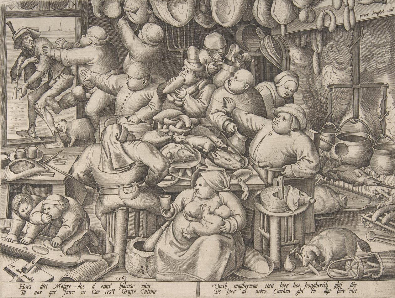 La cucina grassa, 1563 da Pieter van der Heyden