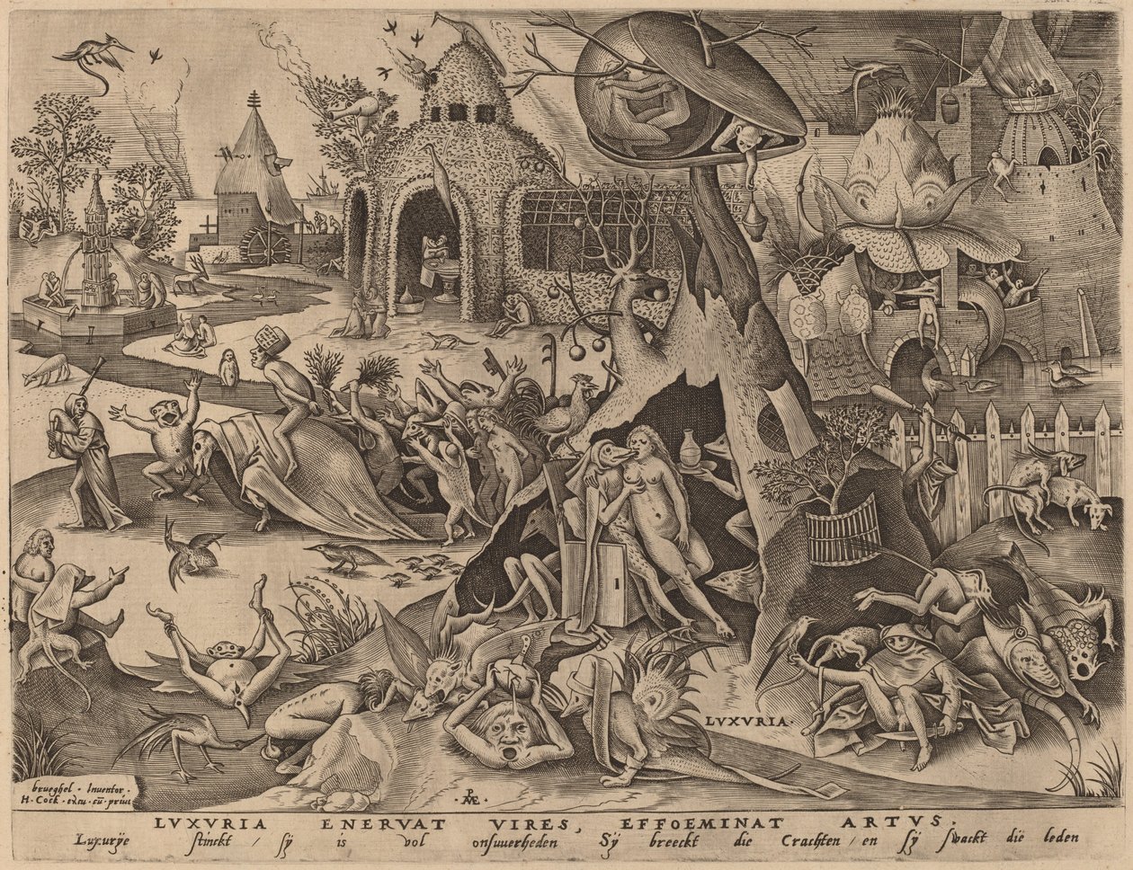 Lussuria da Pieter van der Heyden after Pieter Bruegel the Elder