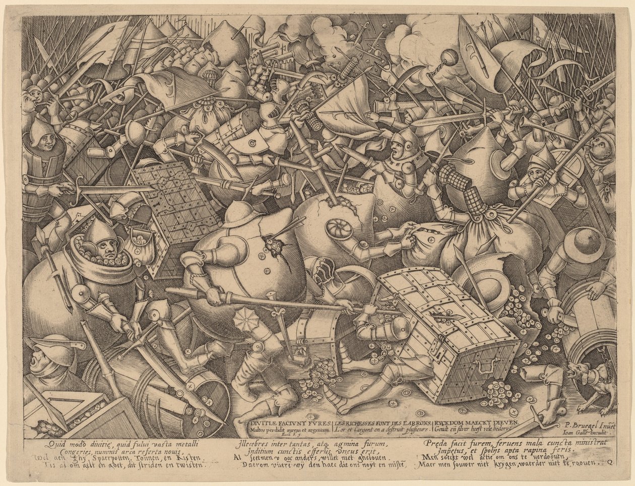 La Battaglia dei Sacchi di Denaro e delle Cassaforti da Pieter van der Heyden after Pieter Bruegel the Elder