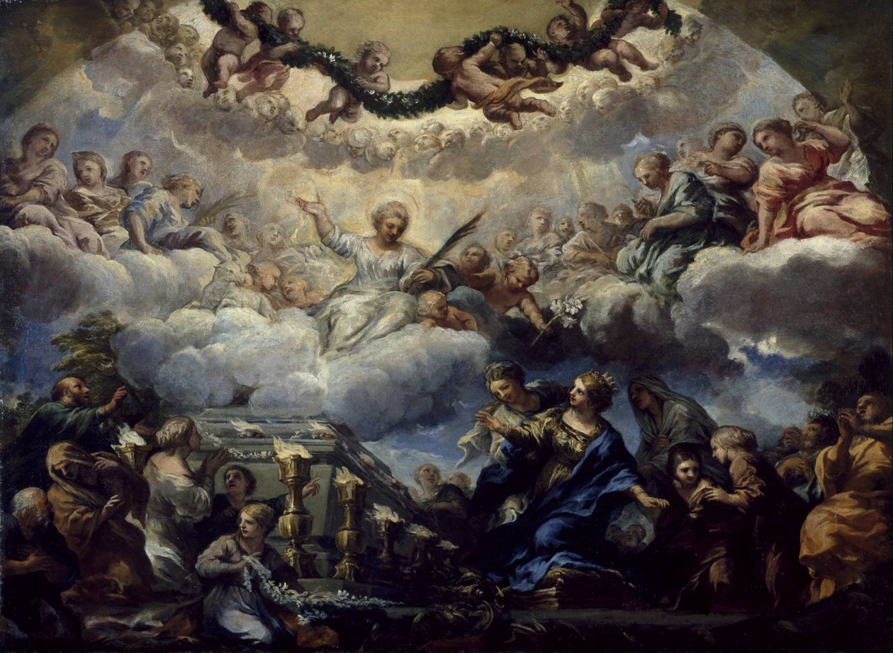 Visione di Santa Costanza davanti alla tomba dei Santi Agnese ed Emerenziana da Pietro da Cortona