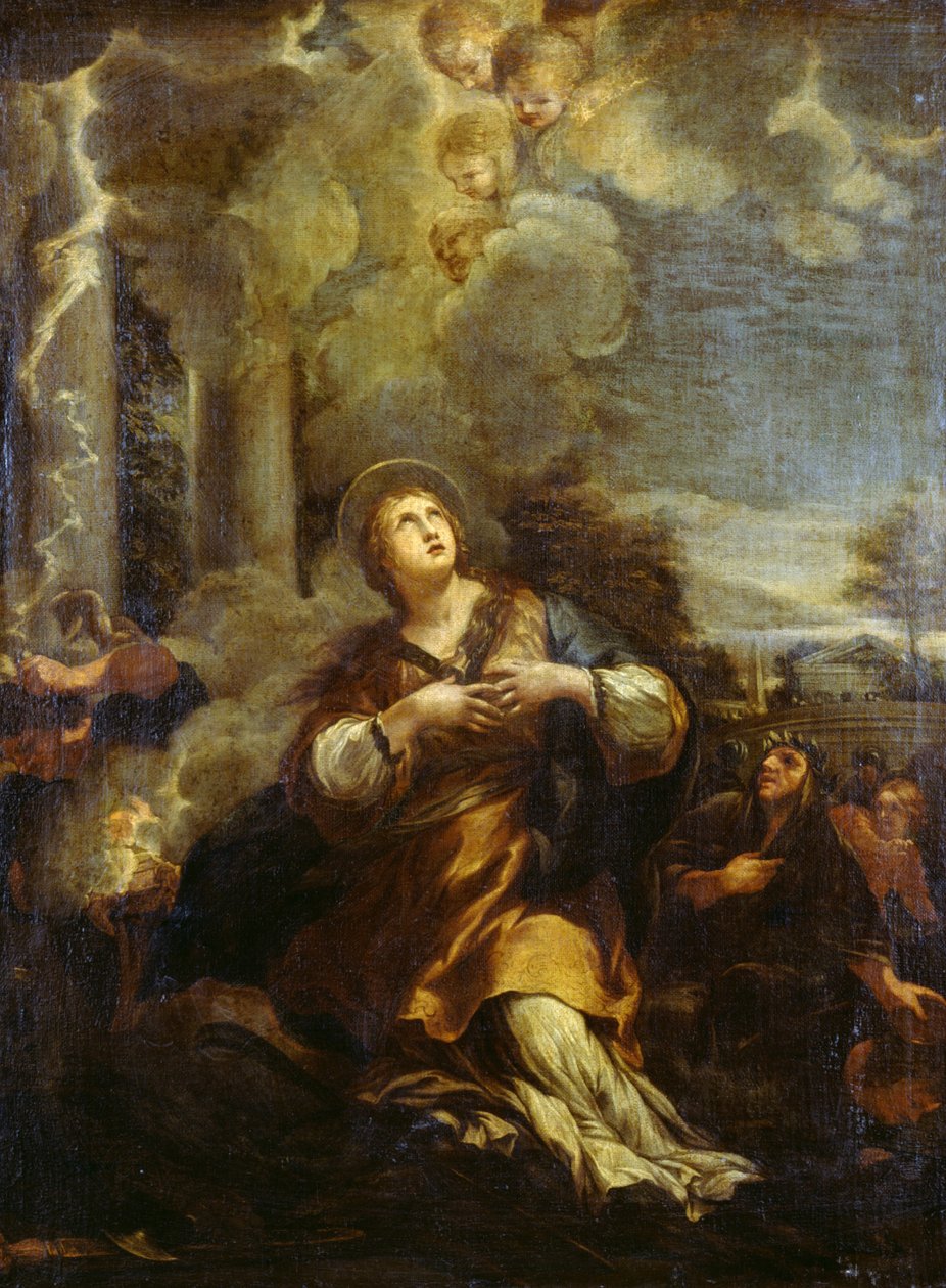 Santa Martina invoca il fulmine sugli idoli da Pietro da Cortona