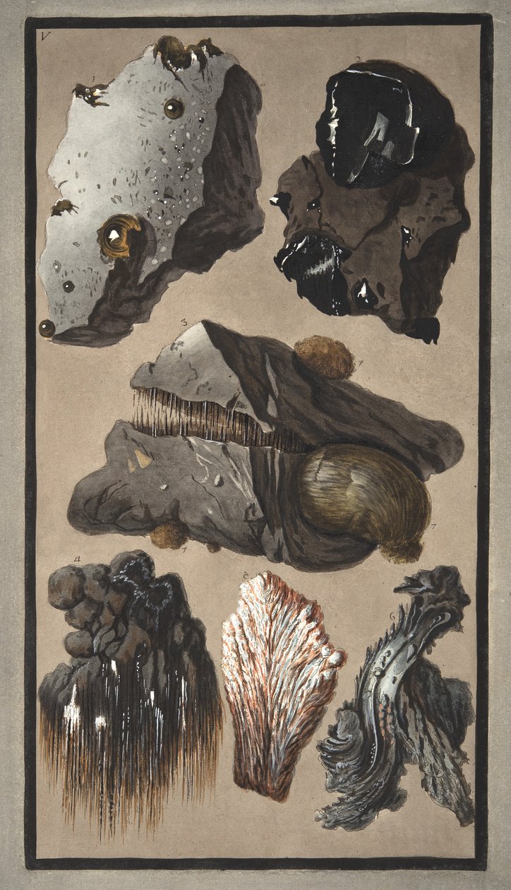 Esemplari di materia vulcanica, da 
