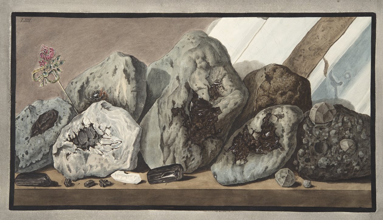 Pietre di cristalli chiamate gemme del Monte Vesuvio, tavola LIIII, da 