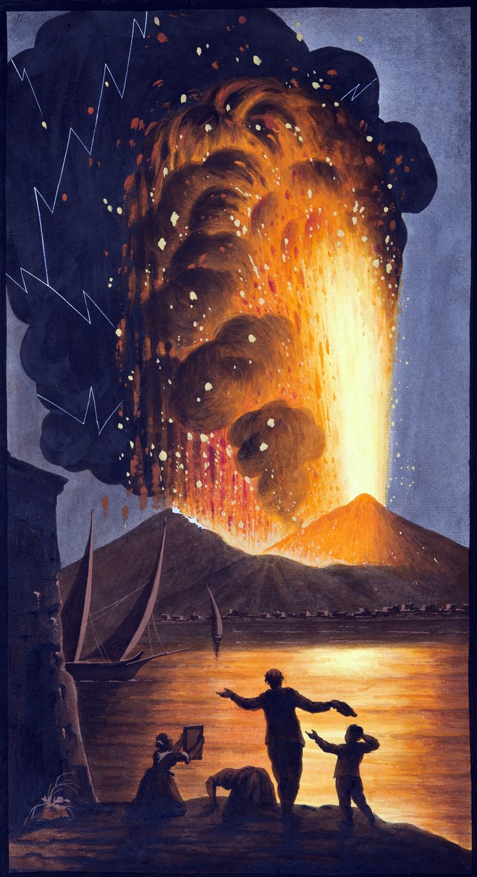 Veduta della grande eruzione del Vesuvio nella notte di domenica 8 agosto 1779 dal Palazzo di Sua Maestà Siciliana a Pausilipo, da 