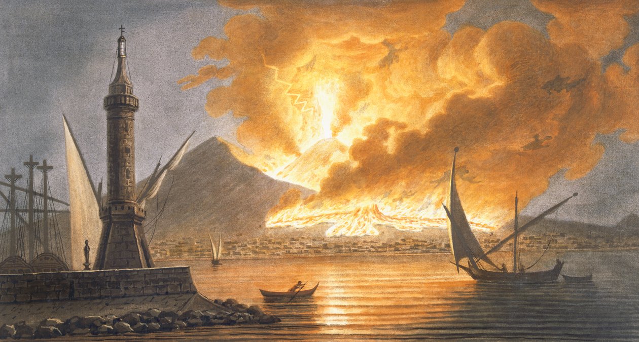 Vista della grande eruzione del Vesuvio dal molo di Napoli nella notte del 20 ottobre 1767, Tavola 6 da 