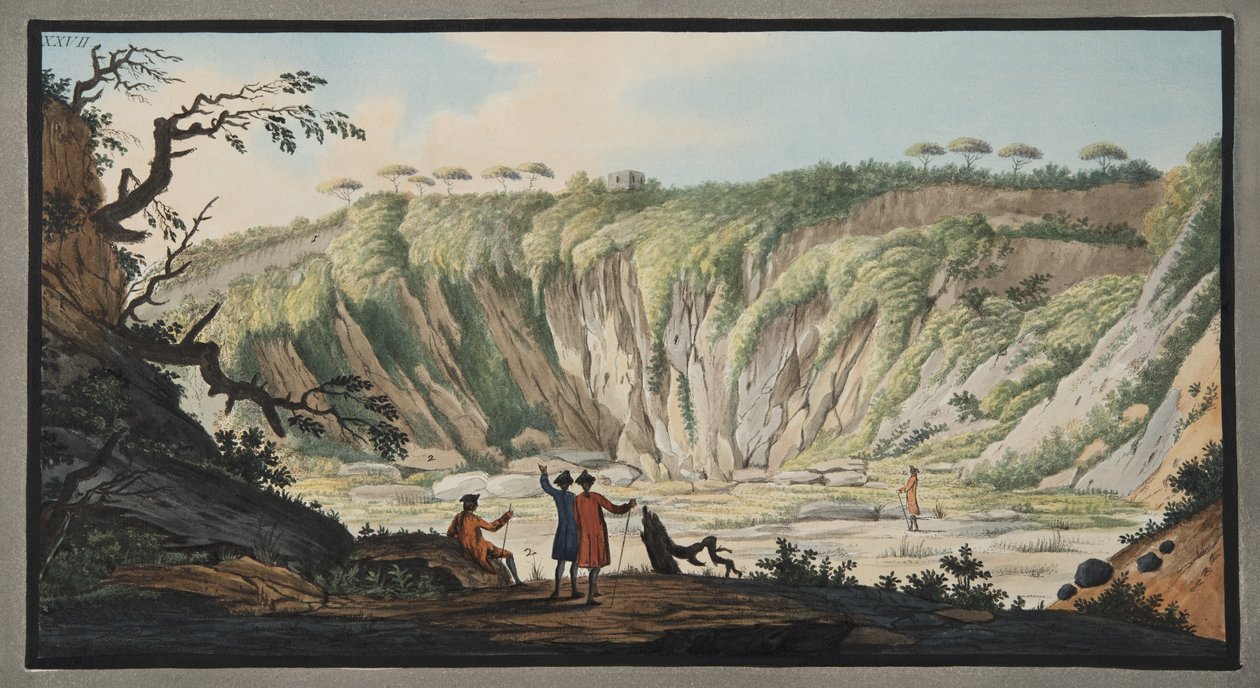 Vista dal fondo del cratere del Monte Nuovo, Tavola XXVII, da 