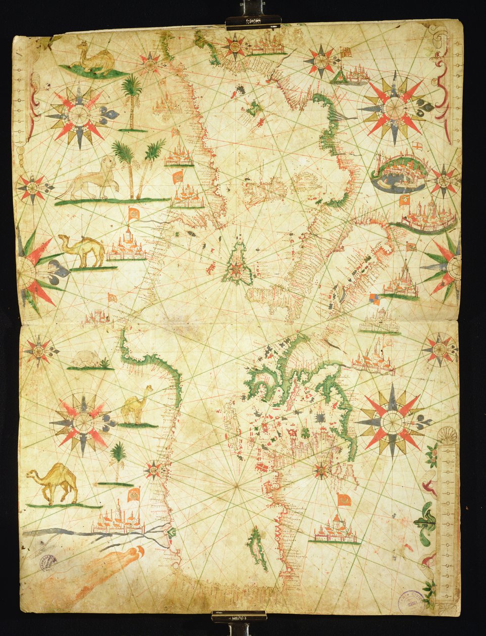 Il bacino del Mediterraneo, da un atlante nautico, 1651 da Pietro Giovanni Prunes