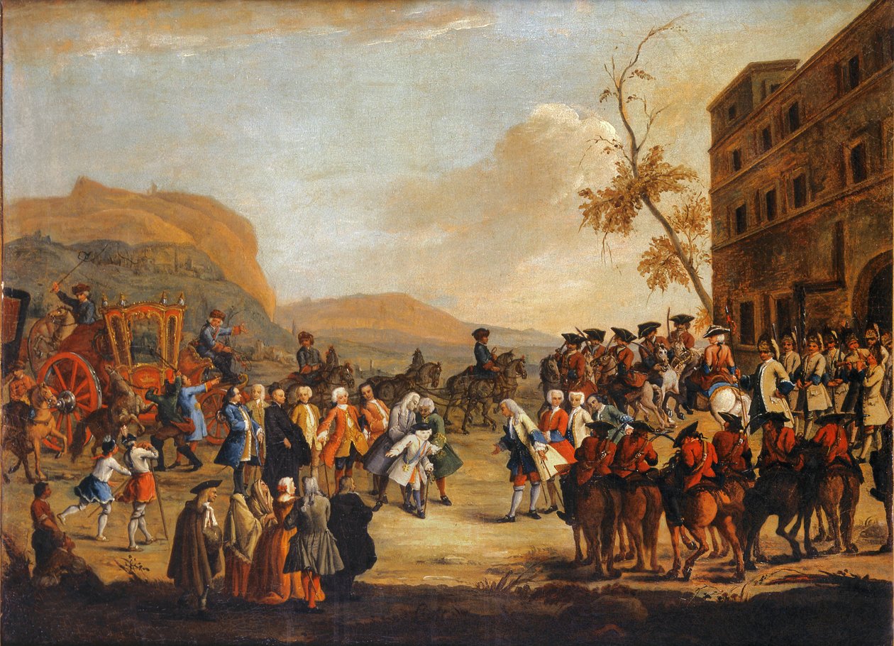Accoglienza del principe ereditario Friedrich Christian al confine della Repubblica di Venezia da Pietro Longhi