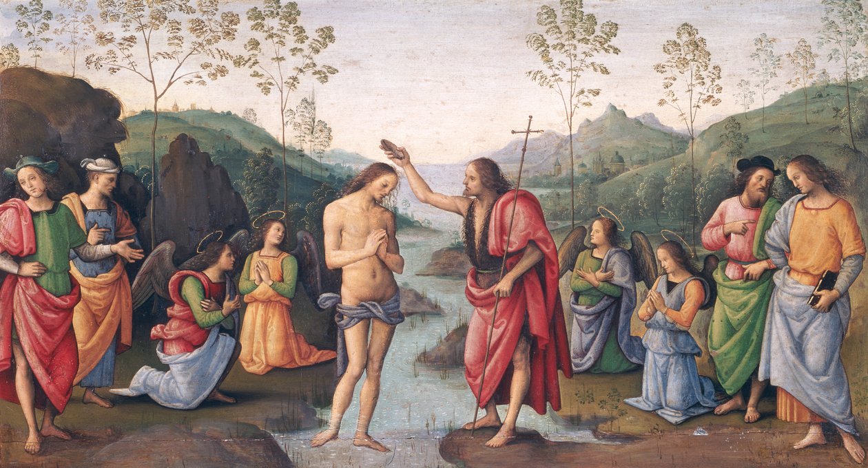 Il Battesimo di Cristo, dal Convento di San Pietro, Perugia, 1496-98 da Pietro Perugino