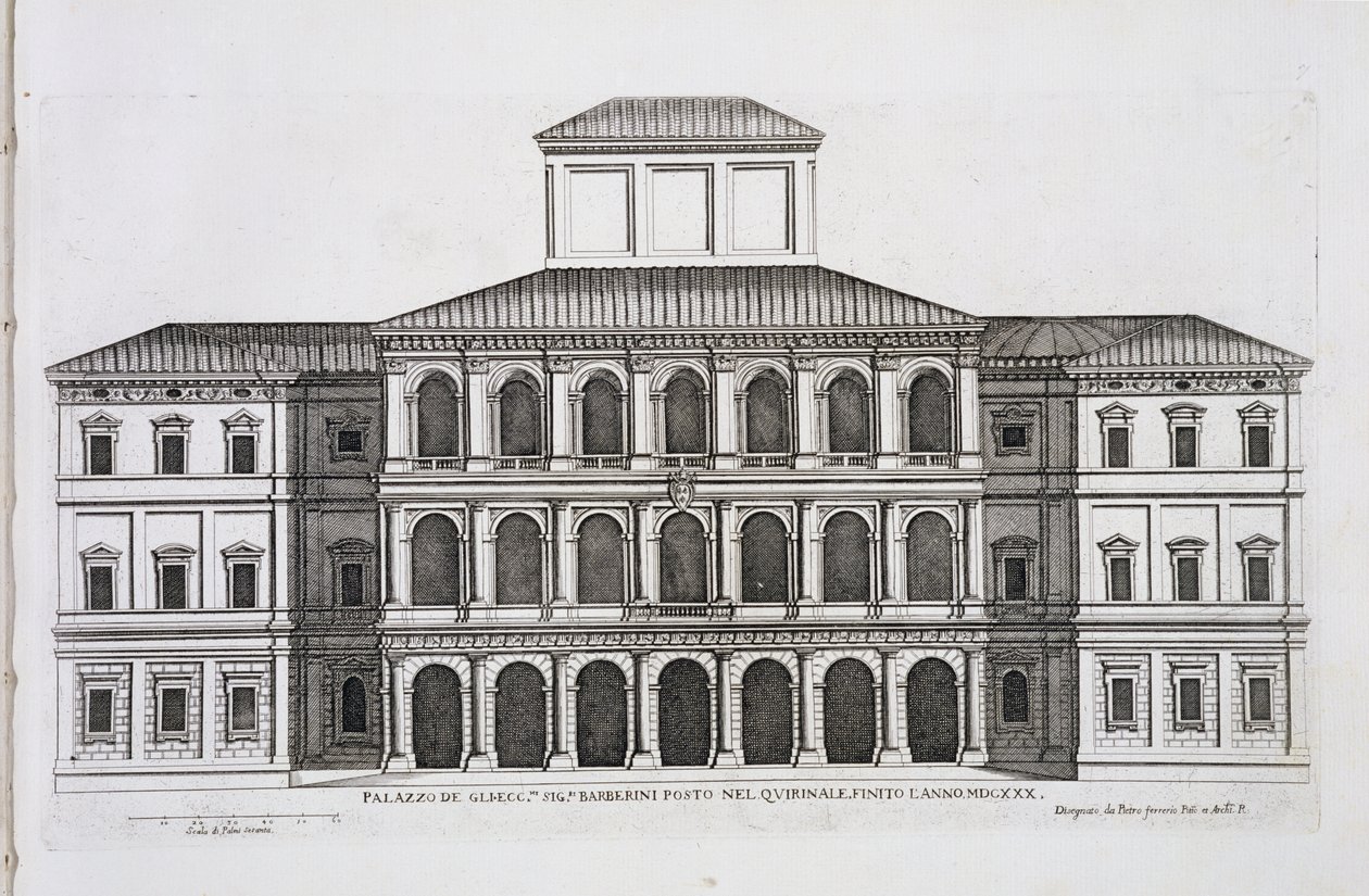 Palazzo Barberini sul Quirinale, terminato nel 1630, da 