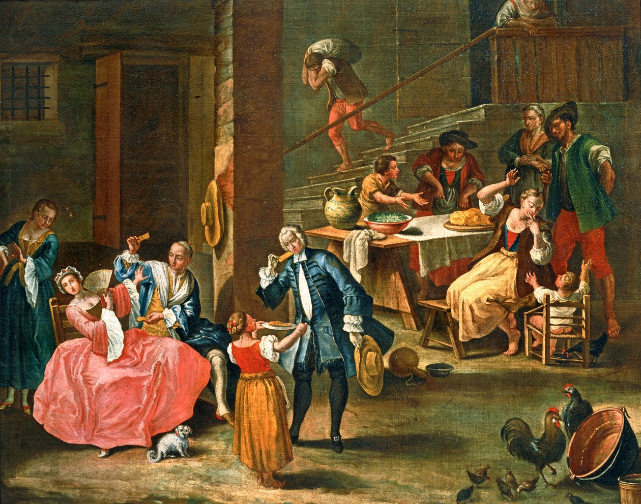 Il picnic in campagna... (dipinto su tela) da Pietro (circle of) Longhi