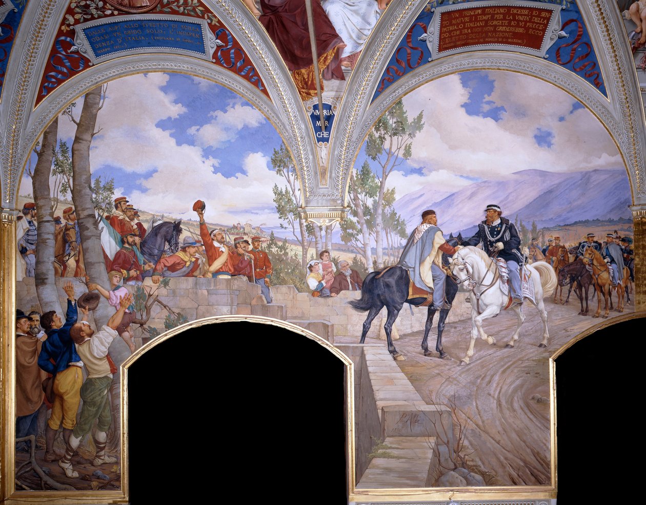 Vittorio Emanuele incontra Giuseppe Garibaldi a Teano da Pietro Aldi
