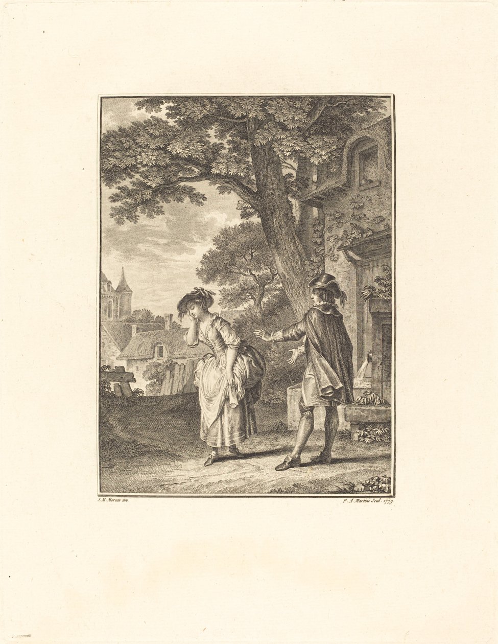 Le Devin du Village (Colette Piangente) da Pietro Antonio Martini after Jean Michel Moreau