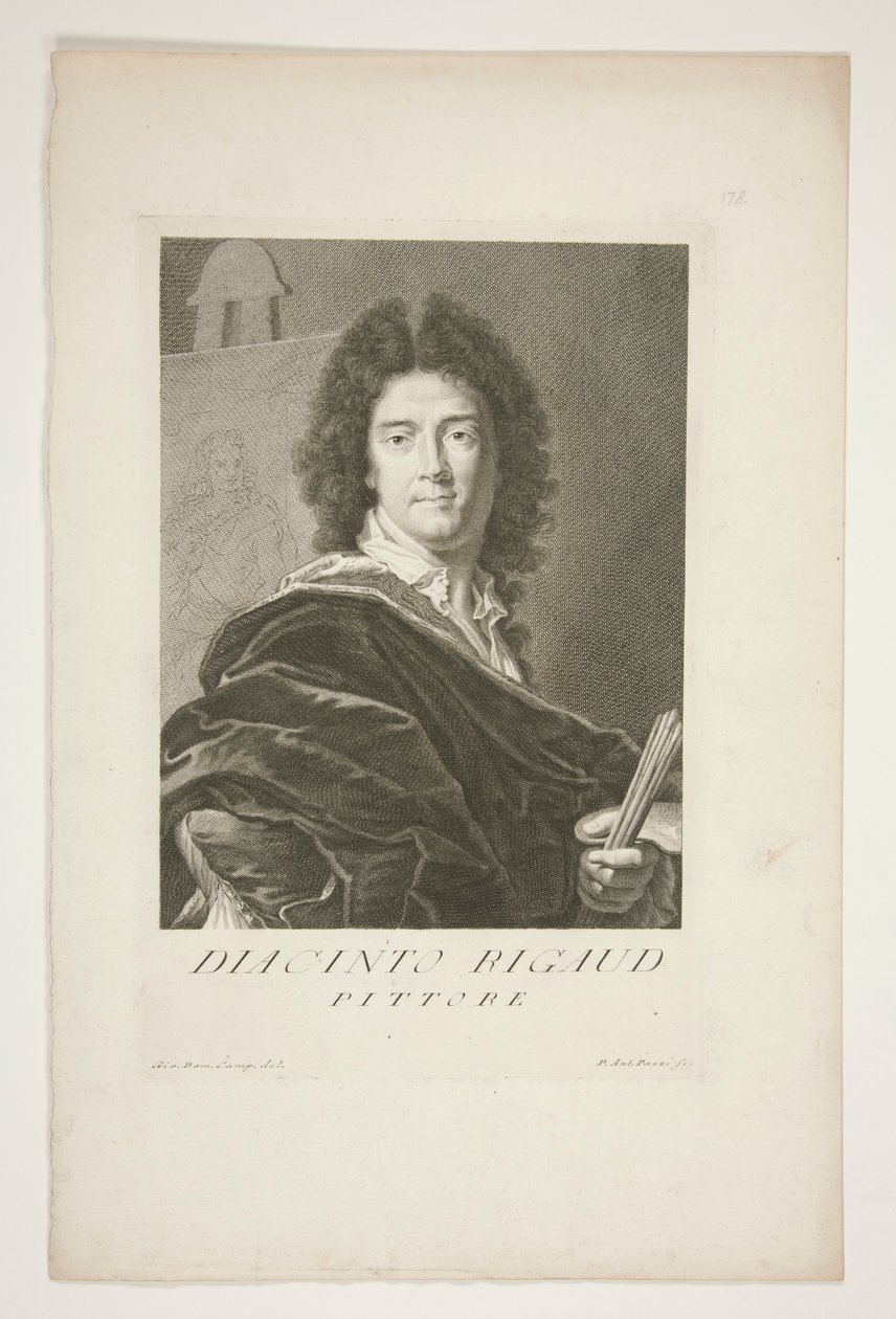 Ritratto di Hyacinthe Rigaud da Pietro Antonio Pazzi
