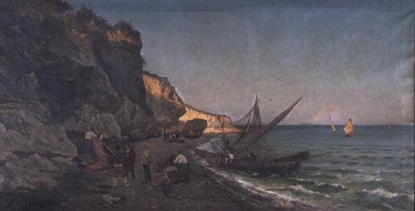 Pescatori in una baia al tramonto da Pietro Barucci
