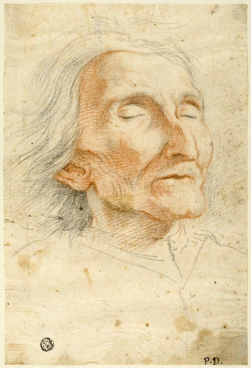 Volto di un vecchio con gli occhi chiusi da Pietro Dandini
