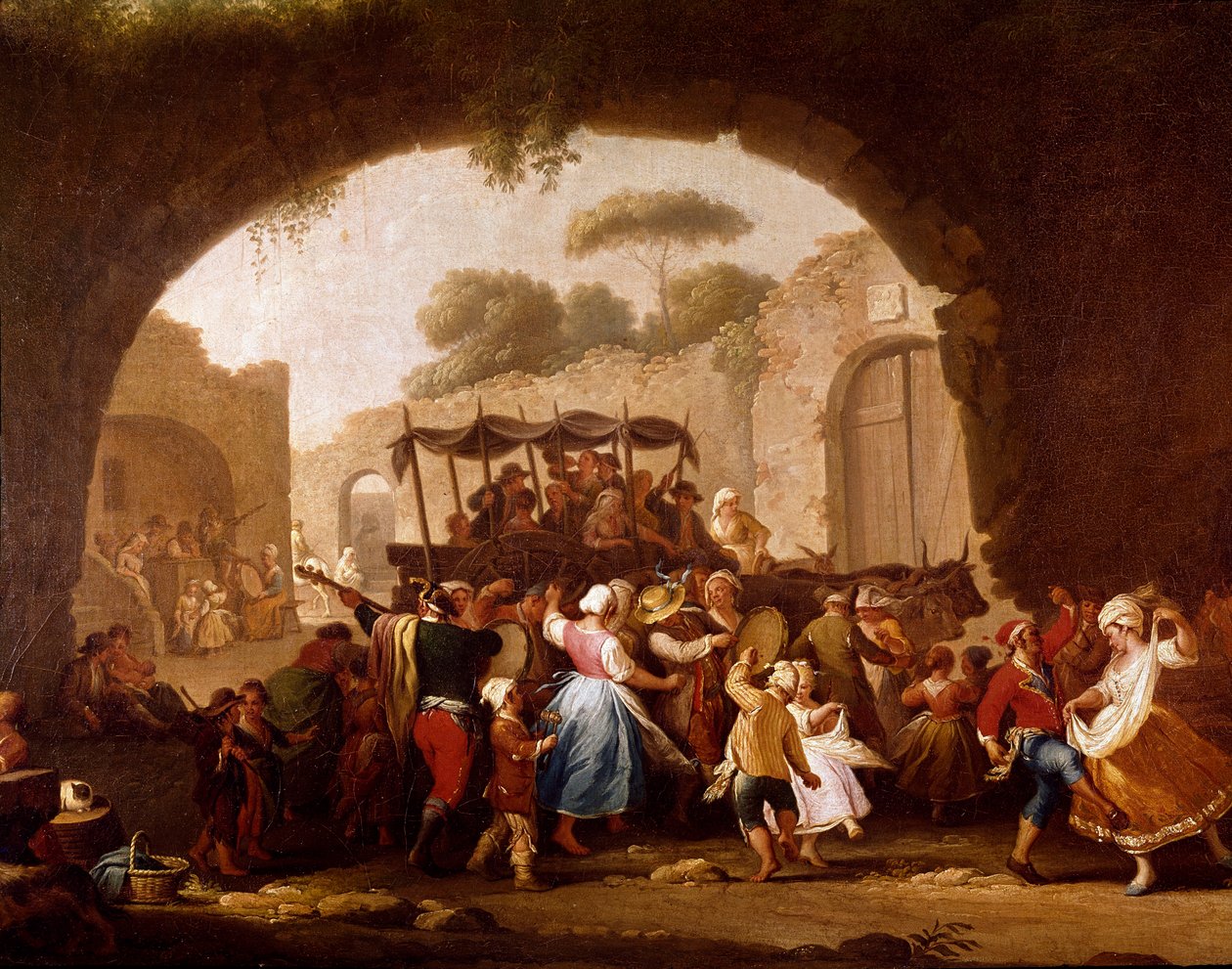 Scena di danza e festa popolare a Napoli (dettaglio) da Pietro Fabris
