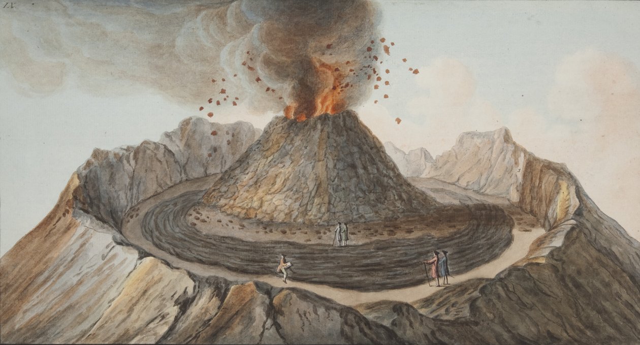 Tavola IX da Campi Phlegraei: Osservazioni sui vulcani delle due Sicilie di William Hamilton, 1776 da Pietro Fabris