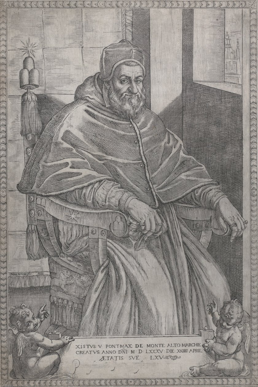 Ritratto di Papa Sisto V, 1585 da Pietro Facchetti