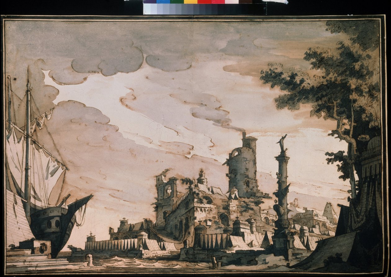 Vista di un porto da Pietro Gonzaga