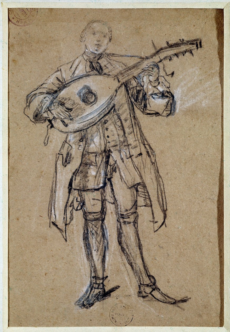 Un chitarrista (Disegno) da Pietro Longhi