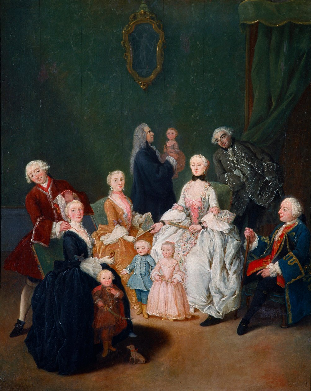 Ritratto di famiglia. Dipinto di Pietro Longhi (1702-1785) circa 1752 Dim. 62x50 cm Venezia, Ca