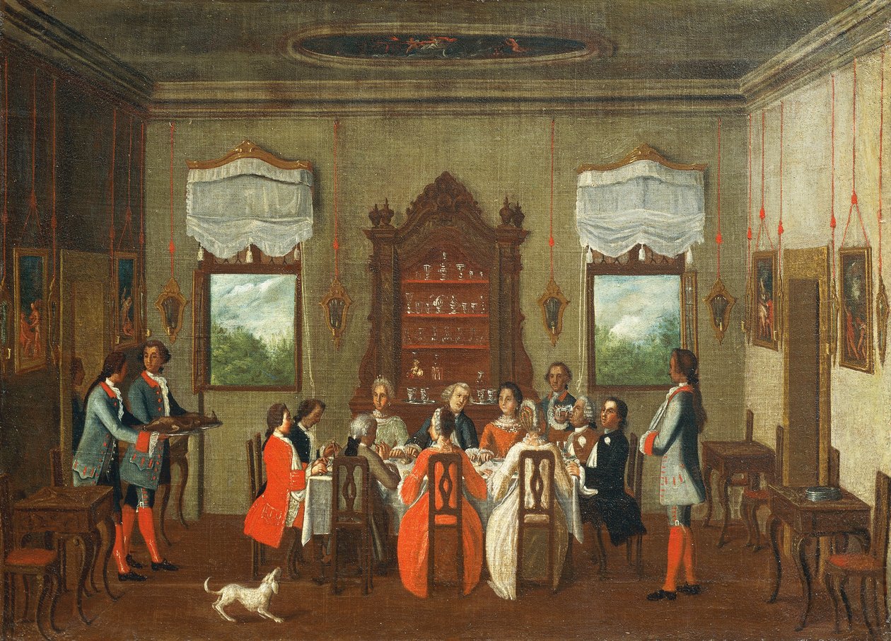 Pranzo alla villa, dalla scuola di Pietro Longhi da Pietro Longhi