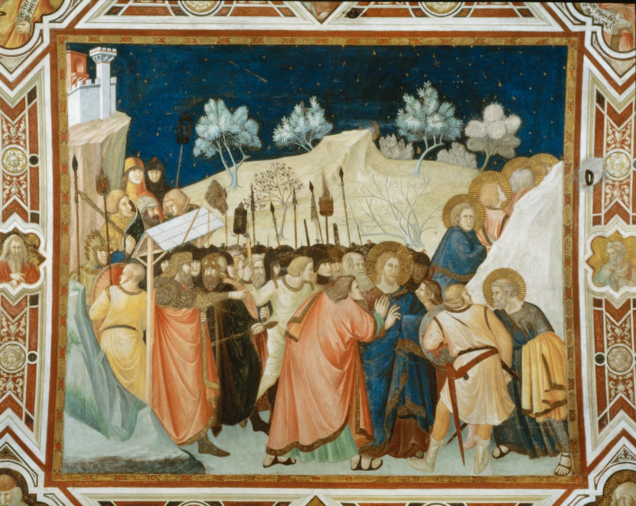 Bacio di Giuda Murale ... (pittura murale) da Pietro Lorenzetti