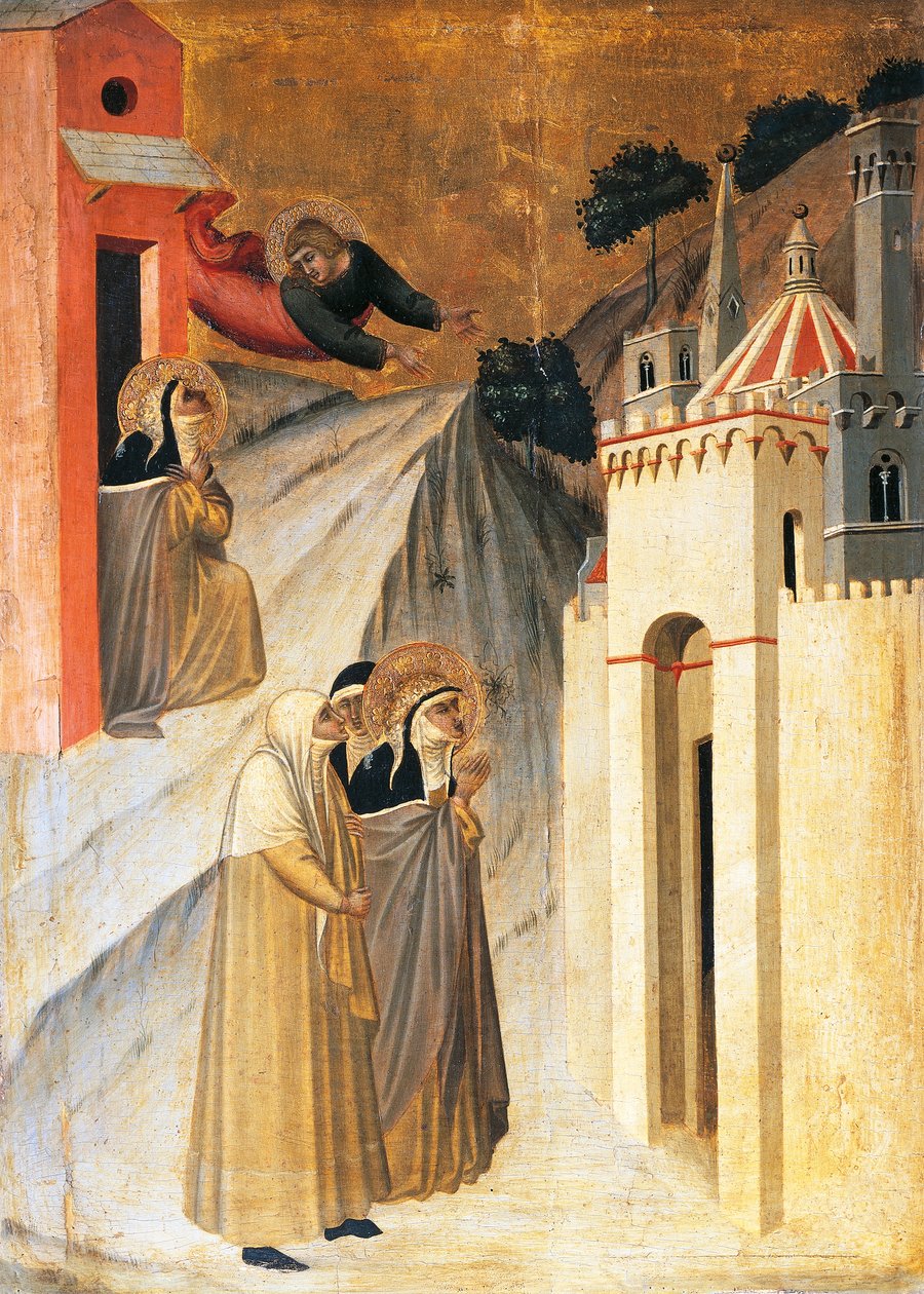 San Giovanni ordina al beato di costruire un convento a Firenze, piastrella sull