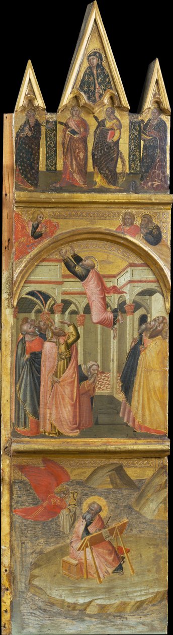 Der heilige Johannes der Evangelist auf Patmos, seine Himmelfahrt da Pietro Lorenzetti