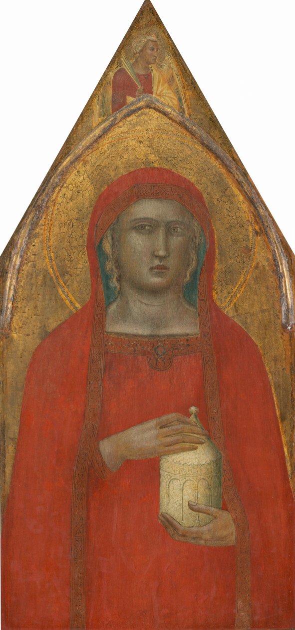 Santa Maria Maddalena, con un Angelo [pannello sinistro] da Pietro Lorenzetti
