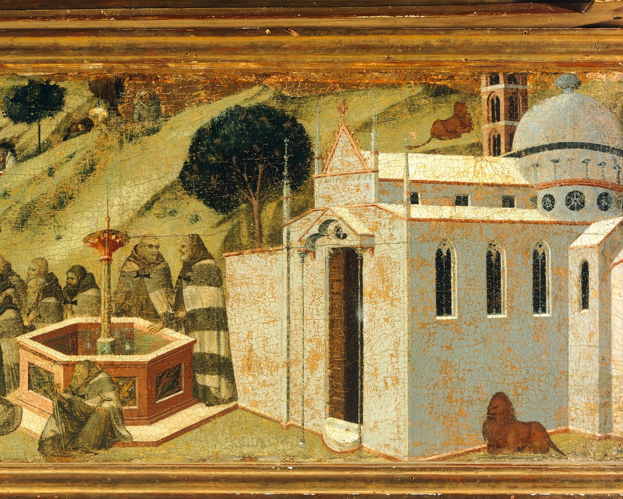 I primi eremiti carmelitani alla sorgente di Elia (dettaglio) da Pietro Lorenzetti