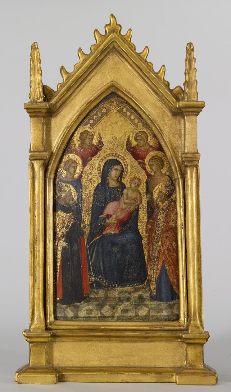 Vergine col Bambino con i santi Agostino, Nicola, Caterina, Lucia e angeli, c.1340-45 da Pietro Lorenzetti