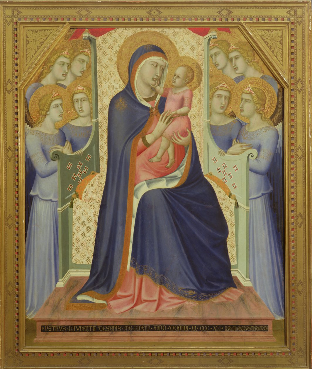 Vergine e bambino in trono con angeli, 1340 da Pietro Lorenzetti
