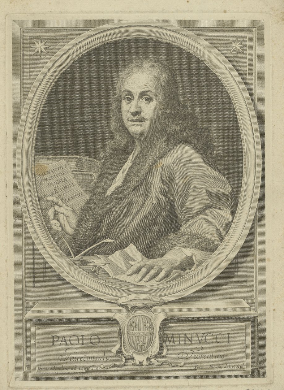 Ritratto del poeta Paolo Minucci 1606-1695, 1720s da Pietro Masini