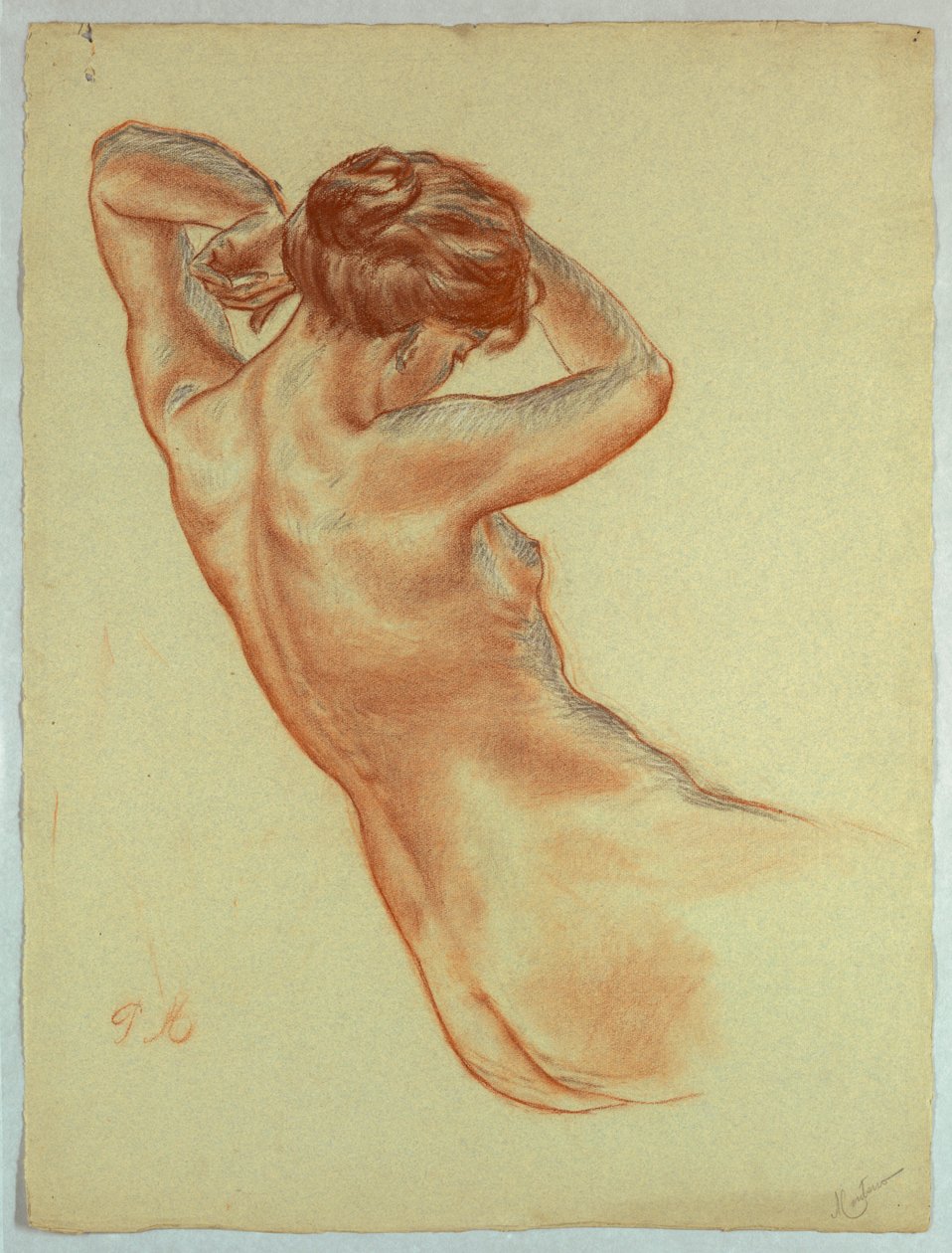 Mezza figura di una donna nuda seduta da Pietro Montana