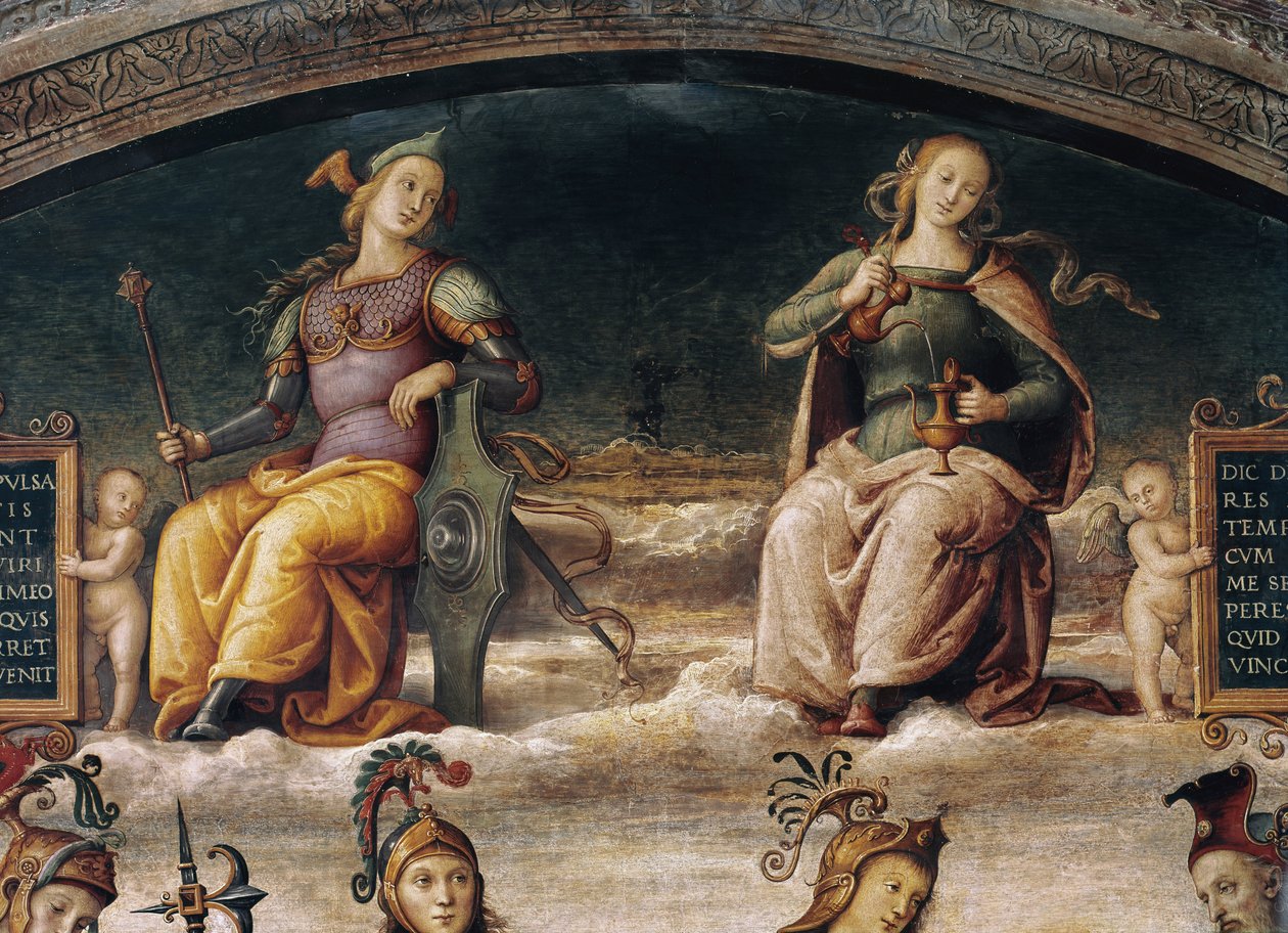 Fortezza e Temperanza, (dettaglio) da Pietro Perugino