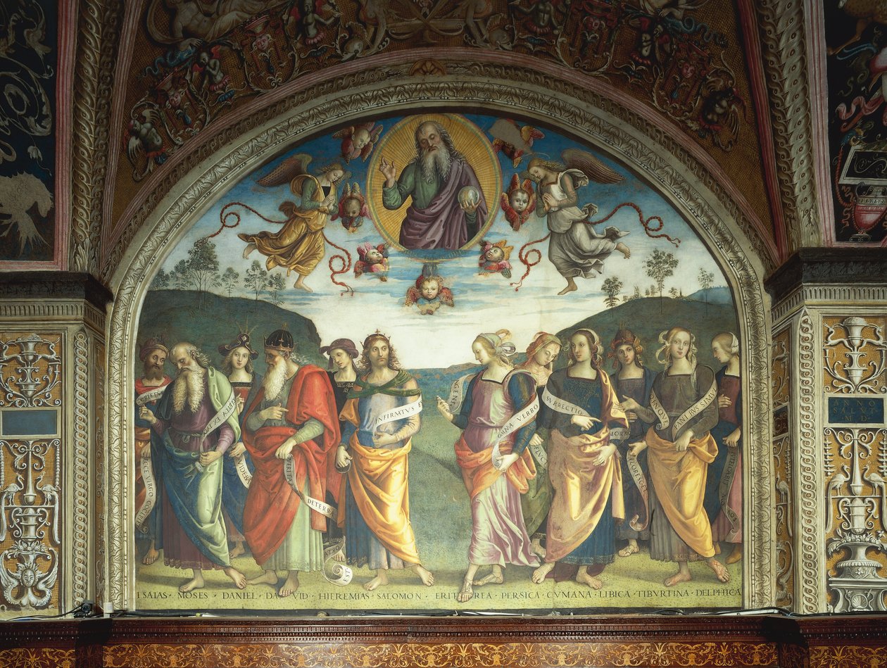 Santo Padre con profeti e sibille da Pietro Perugino